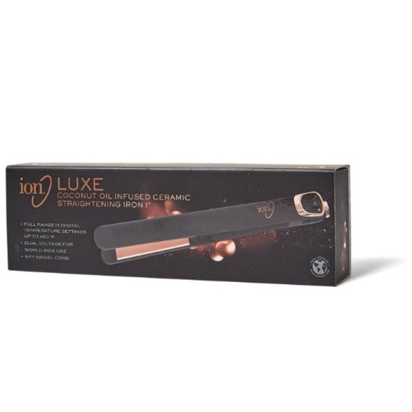 Ion Luxe Coconut Infused Ceramic Flat Iron 1 Inch with Cord - No Box - Picture 2 of 10